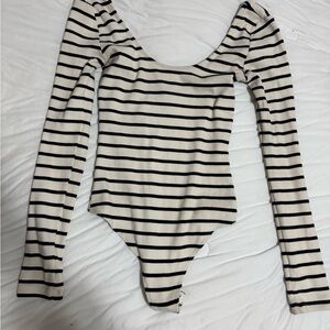 Forever 21 Black and White Striped Kids Bodysuit